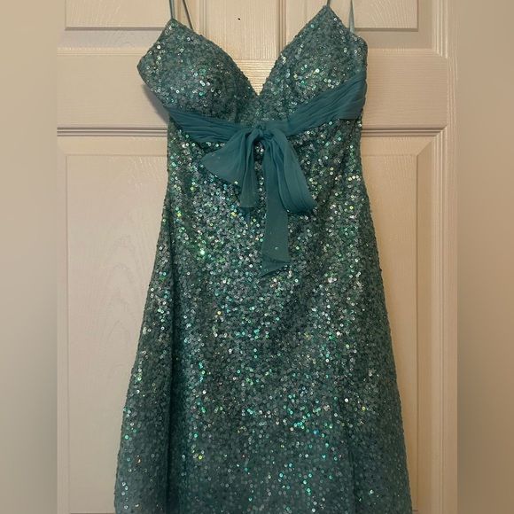 Cache Blue Sequin Cocktail Dress - Picture 1 of 3